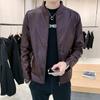 Весна и осень Новая мужская кожаная куртка в корейском стиле Тонкая повседневная модная трендовая куртка из искусственной кожи