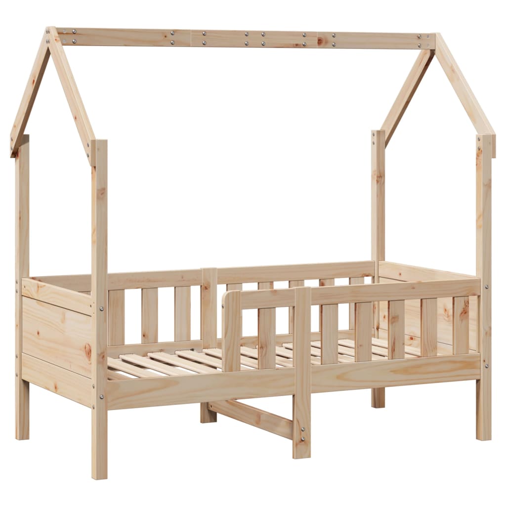 Kids House Bed Solid Pine Wood 70 x 140 cm
