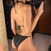Сексуальный бикини с лямкой на шее, женский купальник, женский купальник, комплект из трех частей, комплект бикини с саронгом, купальный костюм для плавания