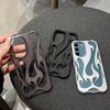 Матовый чехол с позолотой и полым пламенем для Samsung S25 Ultra S24 Plus S23 S22 A56 A36 A26 A55 5G A54 A16 A15 A06 Чехол с теплоотводом