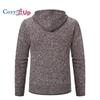 Cozy Up Мужской кардиган с длинными рукавами, повседневная уличная одежда, мягкая вязаная толстовка с капюшоном, термостойкая флисовая толстовка на молнии с капюшоном