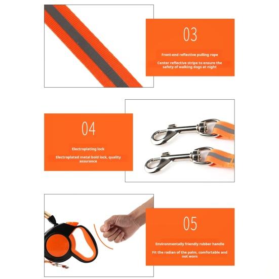 Выдвижной поводок для домашних животных, светоотражающий поводок для дрессировки собак, поводок для прогулок с нескользящей ручкой, поводок для тяги щенков для ночных прогулок
