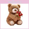 Teddy Bear Cute Plush Doll With Embracing Rose Decorations For Holiday Gift