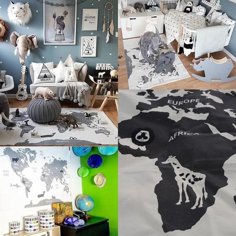 Карта мира, детский игровой коврик, игровое одеяло для ползания, детские коврики, коврики