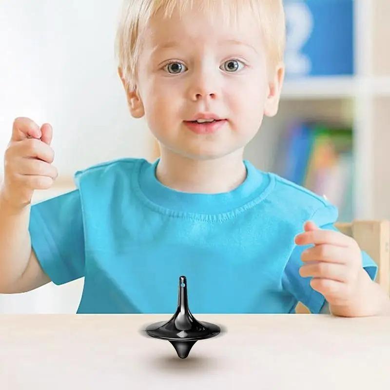 Металлический гироскоп Серебряный ручной вращающийся волчок с кончиками пальцев Маленький циклонный гироскоп Антистрессовые игрушки для детей Подарки