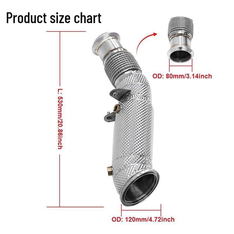 BMW 3, 5, 7 Серии и X1, X2, Z4 B46 2.0 Выхлопная труба: Прямой теплоизолированный коллектор