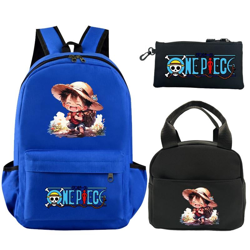 3 шт./компл. рюкзак, цельный рюкзак с принтом в стиле аниме, сумка для обеда, пенал для подростков, детский школьный рюкзак для девочек и мальчиков