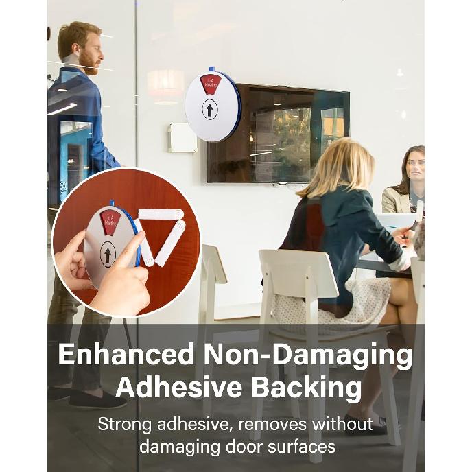 Door Sign 6 Options-Do Not Disturb,Out Of Office,In A Meeting,Please Knock,Back Soon,Working Remotely,Privacy Office Sign for Door 6 Inch, Brushed