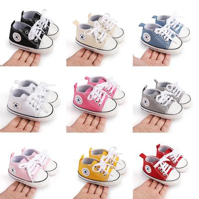 Популярная парусиновая обувь для первых шагов с мягкой подошвой для малышей