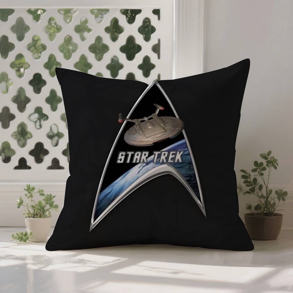 SStar TTrek Ship Movie Pillow Case Antidustmite Pillowcase Invisible Zipper Silky Short Plush Sofa Cushion Cover