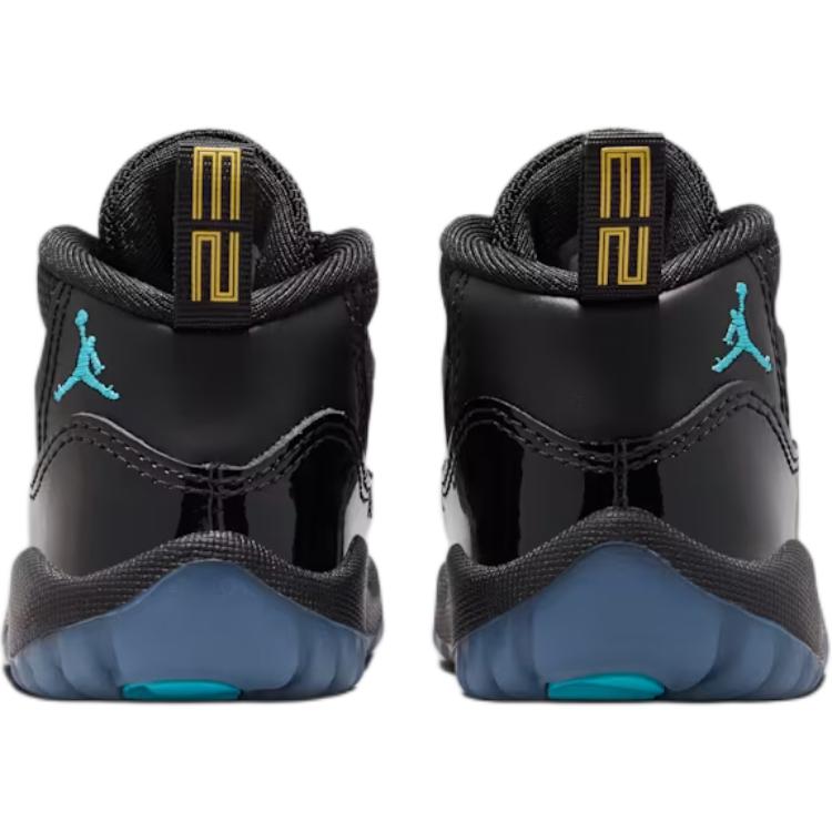 Jordan Air Jordan 11 High top Toddler Shoes Black/Gamma Blue Infant And Toddler 378040-047