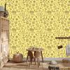 Wallpaper School Supplies Cream and Yellow, Cream Background 50x1000