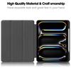 For iPad Pro 13 (2024) Stand Case Shock-Absorbent Leather Tablet Cover with Pen Slot