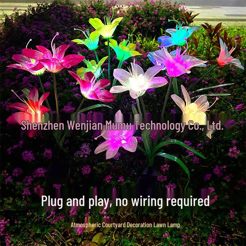 Outdoor Solar Lily Flower Garden Stake Light