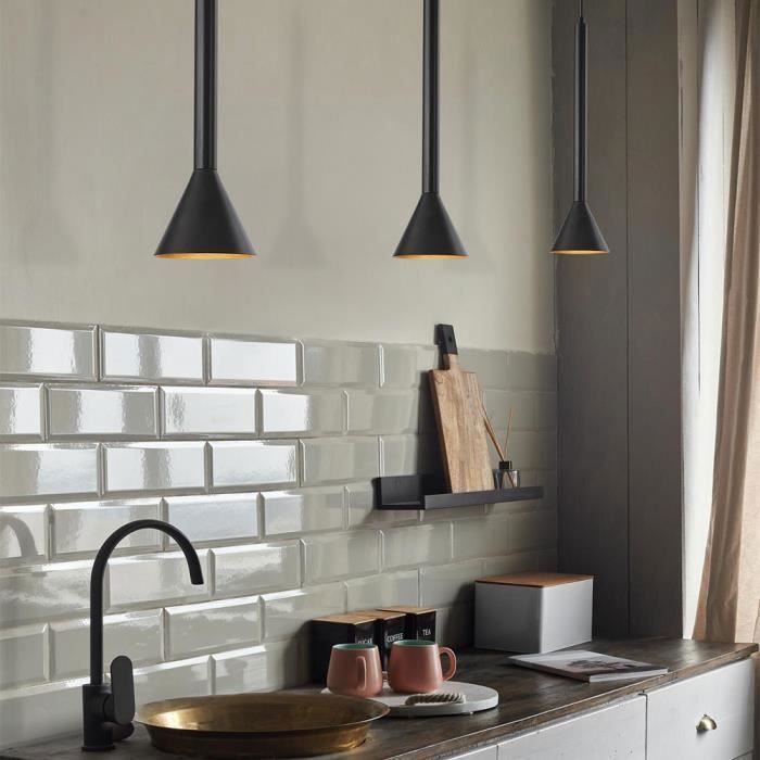 Suspension moderne noir, métal, GU10 IP20