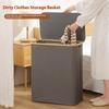 Size XL 600D Oxford Fabric Rectangular Foldable Laundry Hamper Bamboo Frame Dirty Clothes Basket with Lid