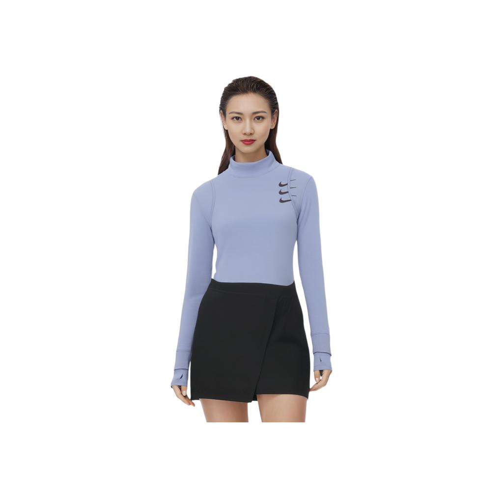 Nike Футболка для бега Dri-Fit Adv Running Division с высоким воротом и длинными рукавами, женская, цвет серый FB7808-493