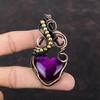 Фиолетовый огненный лабрадорит Кулон Медная проволока, обернутая драгоценным камнем Кулон Ручной работы Медные ювелирные изделия Дизайнерский кулон Проволочная обмотка Ювелирный подарок для него