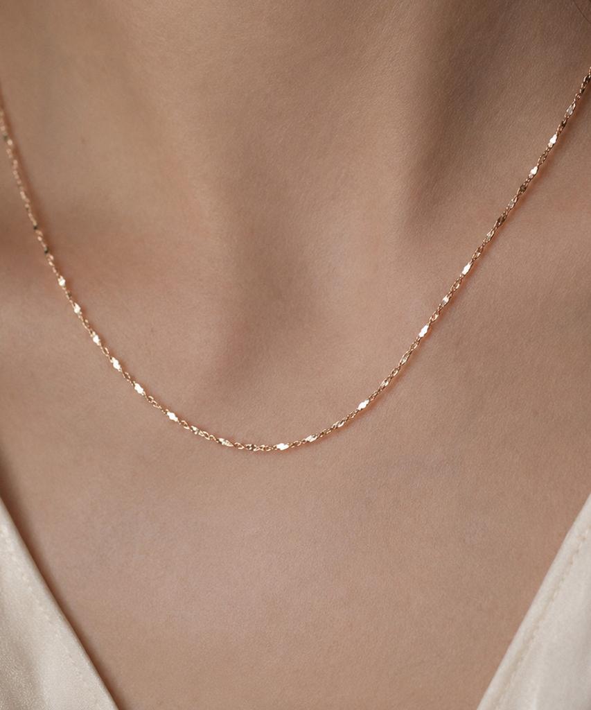 Loveenb [14K Gold] Emily Lace Chain Necklace