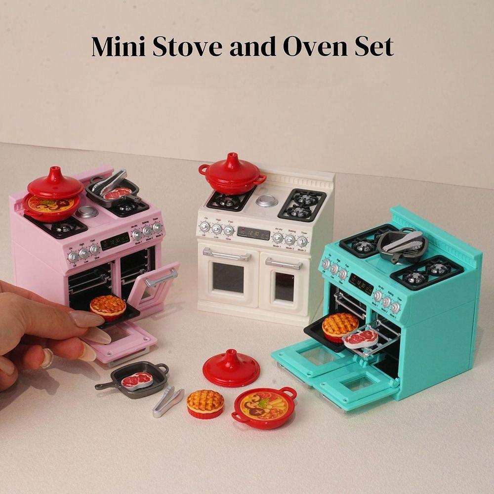 Compact Size Dollhouse Oven Kit Plastic Doll Kitchen Ware Model Playtime Fun