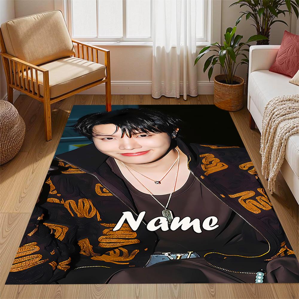 Bold Unique Style Customizable Name Carpet Design for Entryway Kitchen Foyer Decorate room Anti-slip Rug Anime Office Decor Best for Christmas