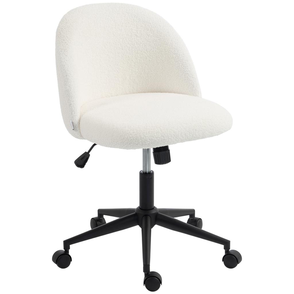 Desk Chair, Height-Adjustable Swivel Chair, Up to 120 Kg, Cream