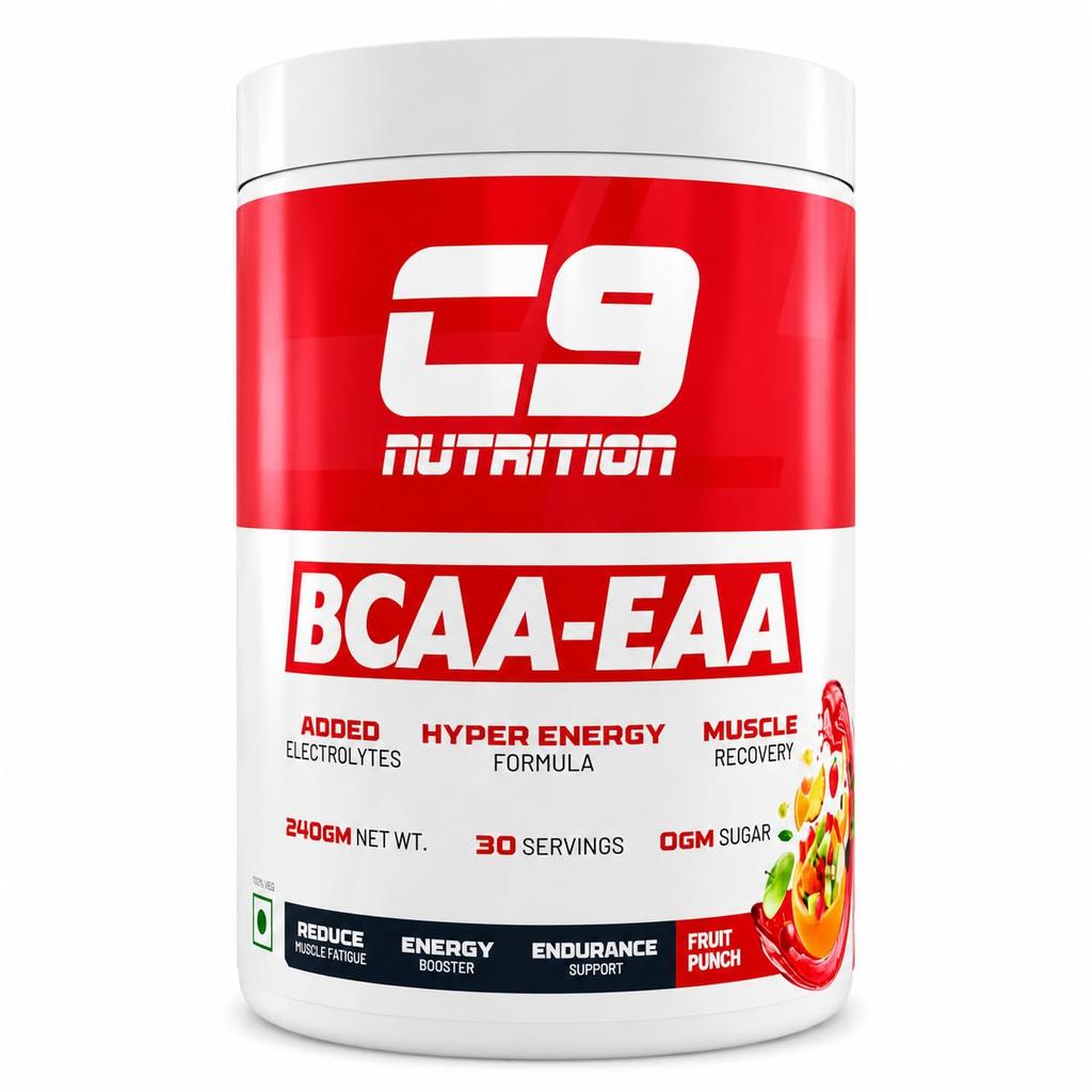 C9 Nutrition Порошок BCAA + EAA | 5000 мг BCAA + 9000 мг EAA | Добавка незаменимых аминокислот для восстановления мышц, гидратации и выносливости | Без сахара