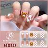 CS Waterproof No-Cure Gel Nail Wraps, Full Cover Contrast Color Tiger Head Pattern Nail Stickers, Nail Patch Films
