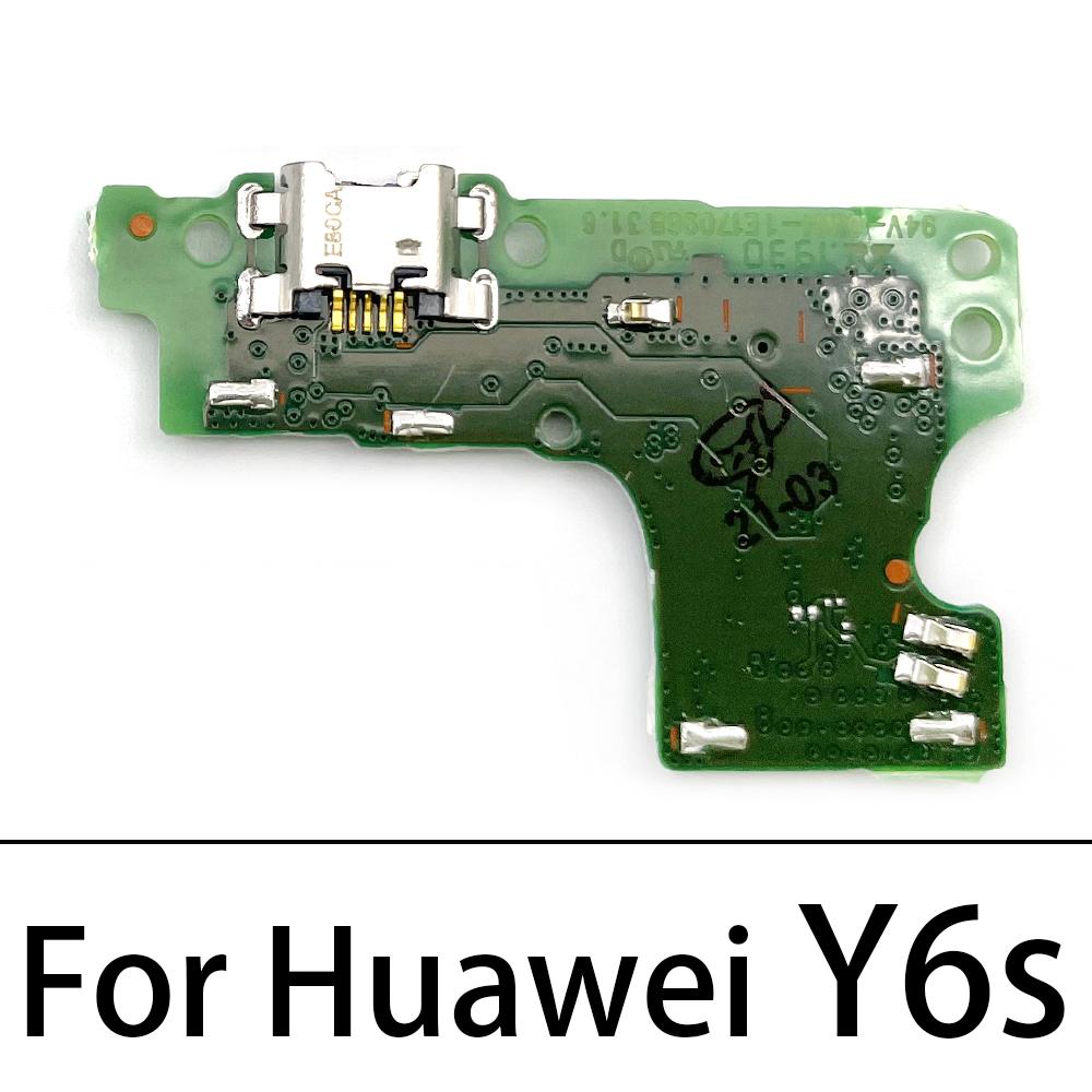 Зарядная плата с USB-портом, шлейф для Huawei Y1 Y6 1117 1118 1119 Y7P Y8P Y9S Y7A, разъем док-станции с микрофоном