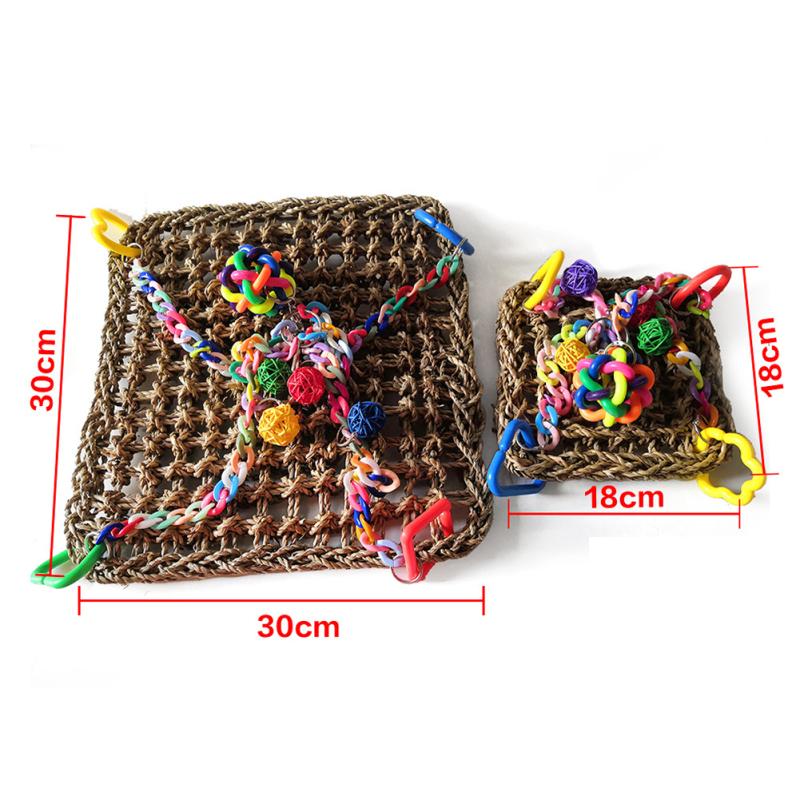 Красочная сетка для восхождения с попугаем, подвесные качели, гамак для домашних животных, игрушки, товары для птиц, аксессуары для клеток для птиц