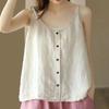 Женский летний литературный ретро свободный жилет-камисоль однотонный повседневный удобный топ