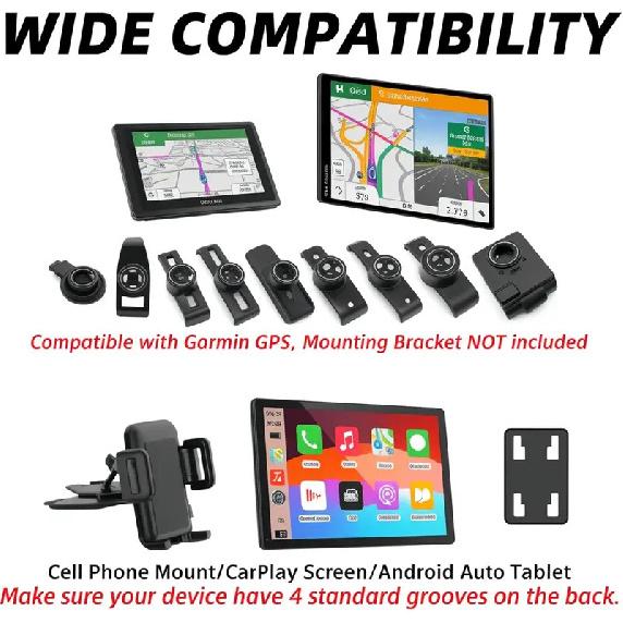 CD Slot Mount for Carplay Screen 17mm Ball for Garmin Nuvi GPS Cell Phone in-Car 4"-11" Monitor Android Auto Tablet CD Holder