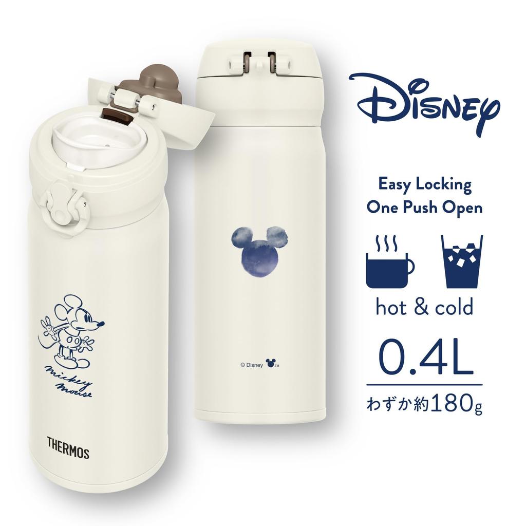 Thermos Water Bottle Vacuum Insulated Mobile Mug 400ml Disney Mickey Ivory White IVWH JNL-405DS