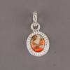 Оранжевая медная бирюза драгоценный камень 925 стерлинговое серебро ювелирные изделия женская подвеска 1,20" PP-7-40