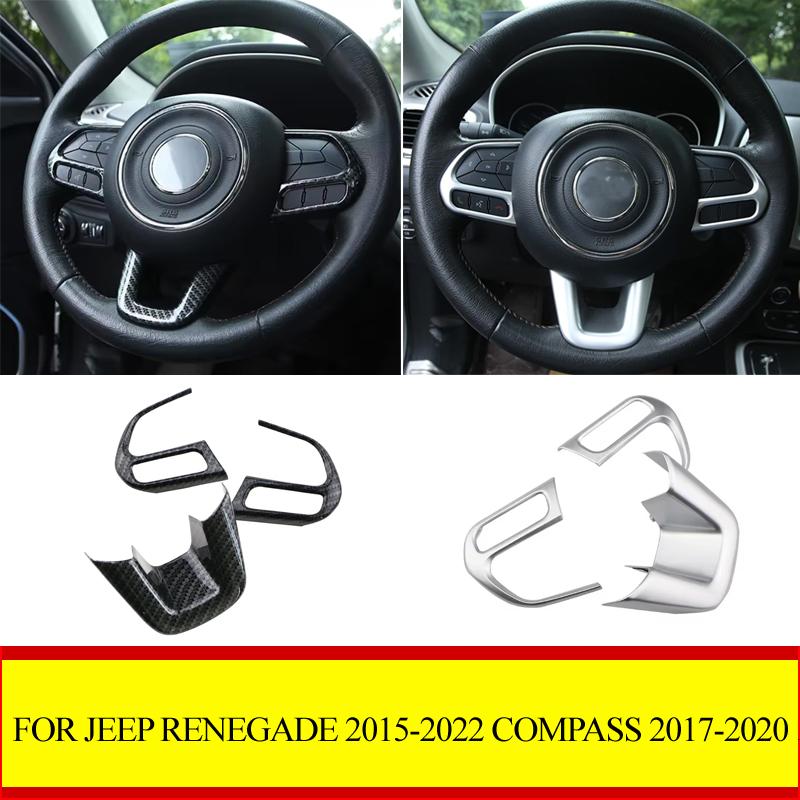 ABS Car Steering Wheel Trim Cover for Jeep Renegade 2015-2022 for Jeep Compass 2017-2020 Interior Sticker Accessories