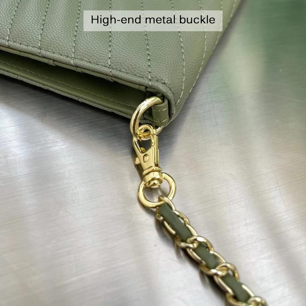 Мини Женские Сумки Кроссбоди из Натуральной Кожи Икры Плетеные Цепи Маленькая Сумка на Плечо Брендовый Стиль Стеганая Сумка Кошелек Без Логотипа