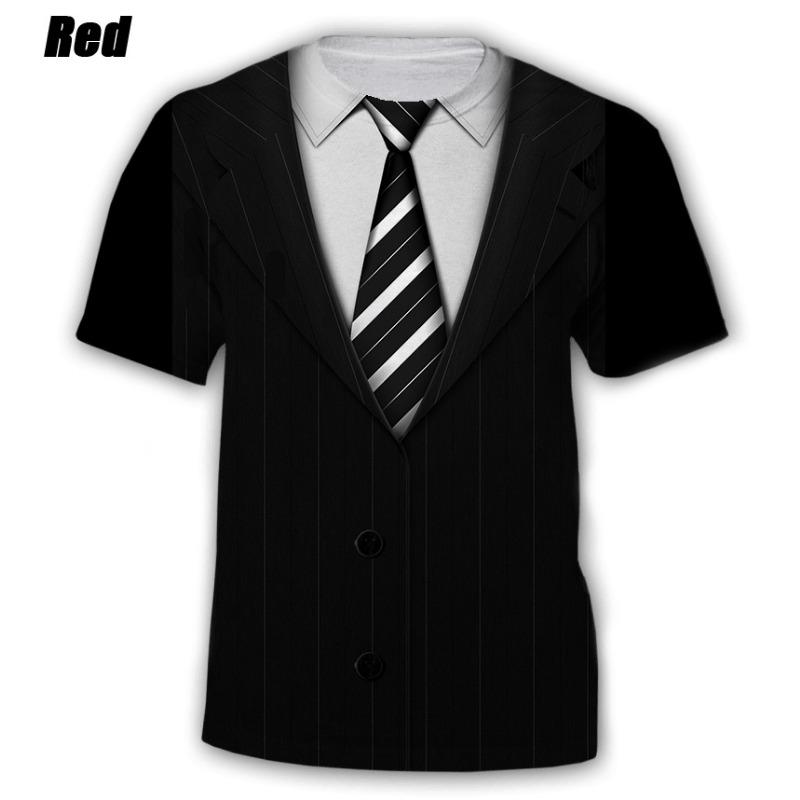 Футболки Забавный хип-хоп костюм и галстук 3D футболка Летняя мода Дети Повседневная футболка Мальчики Девочки Футболка большого размера Детские топы