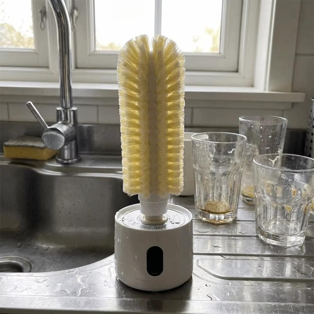 Electric Mug Cleaning Brush Replaceable Heads Glass Cup Cleaner New Water Bottle Brush Kitchen Use