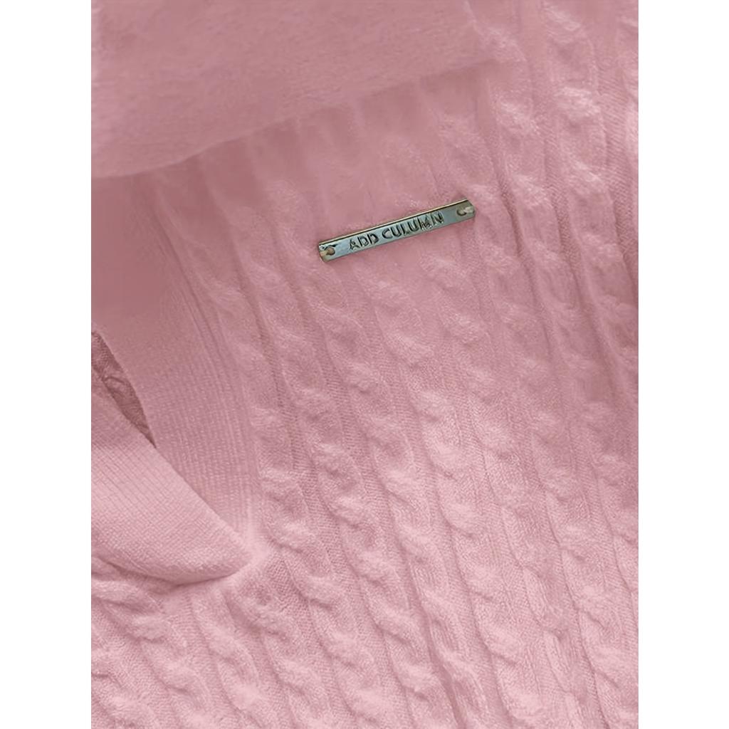 Temperament Lapel Ice Silk Knit Top Летняя свободная тонкая футболка с короткими рукавами