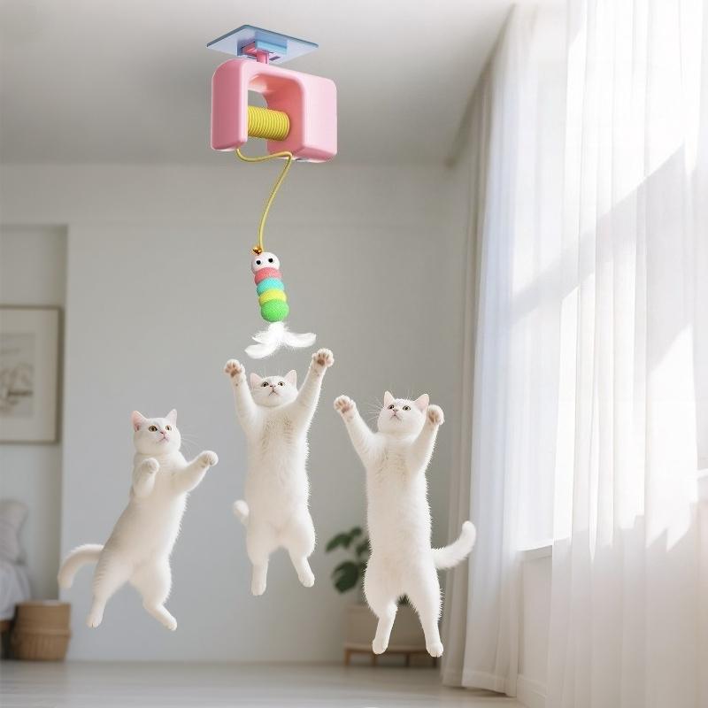 Electric Suspended Cat Toy Rechargeable Interactive Hanging Door Kitten Toy Automatic Electric Flying Bird Cat Toy Supplies