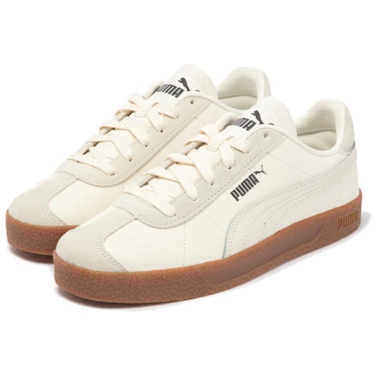 Puma Клуб Кожа Синтетическая Удобные Легкие Прочные Низкие Кроссовки Унисекс Кроссовки Молочно-Белый 401515-02