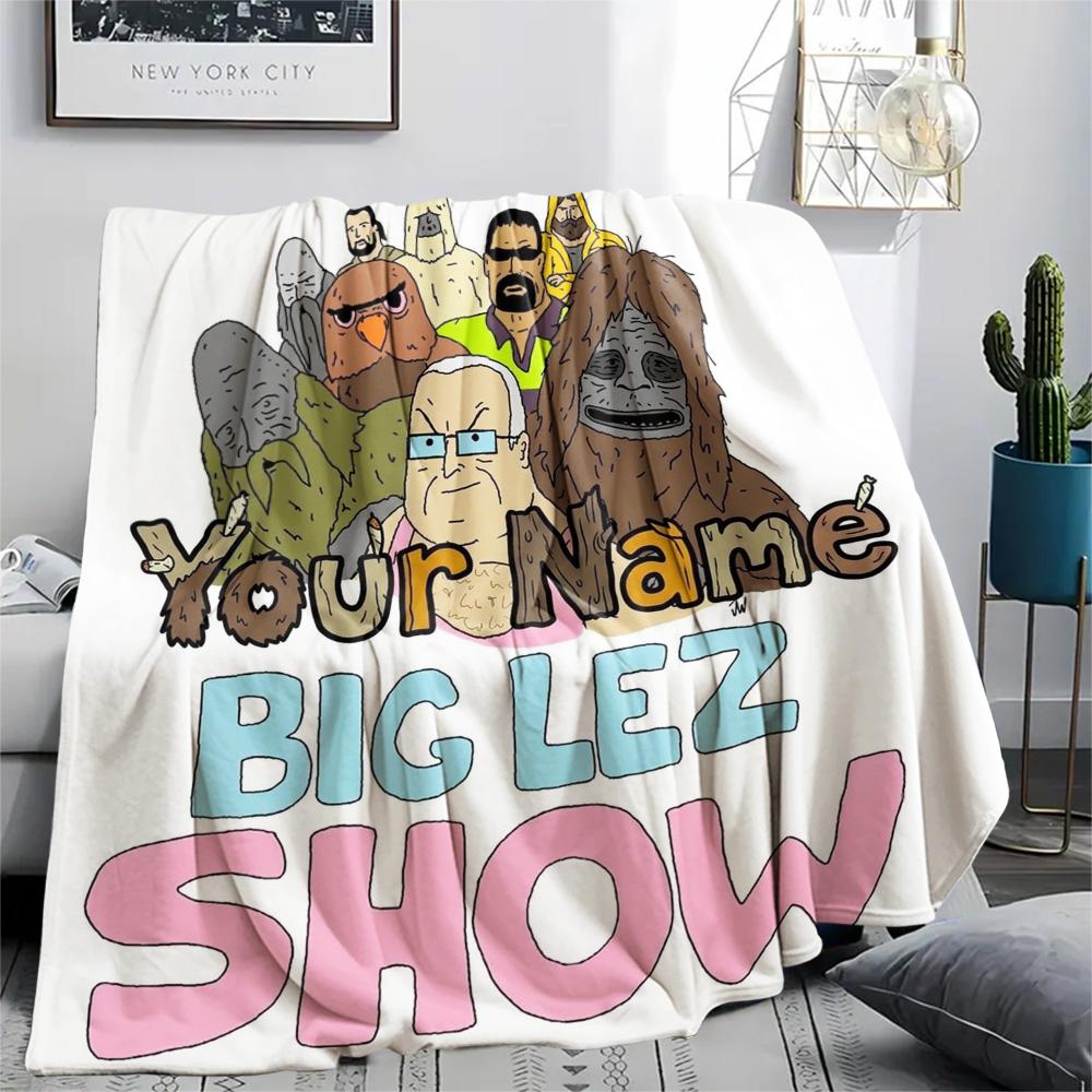 1PC Big Lez Show Theme Custom Name Patterned Flannel Blanket Suitable For All Seasons For Home Decor Warmth And Comfort Gifts Holiday Present