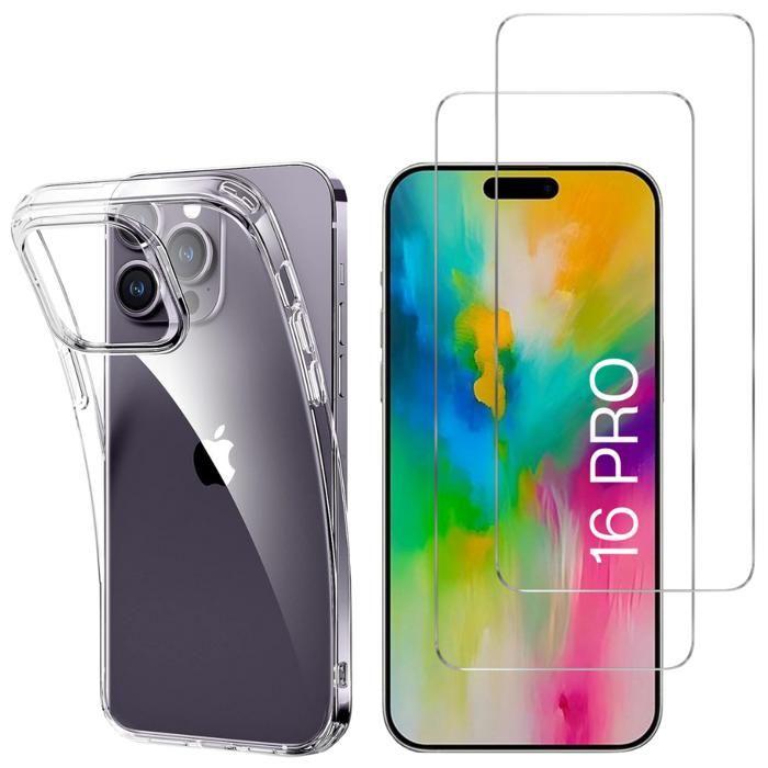 ТПУ чехол для iPhone 16 PRO и 2 пленки из закаленного стекла для защиты экрана Phonillico®