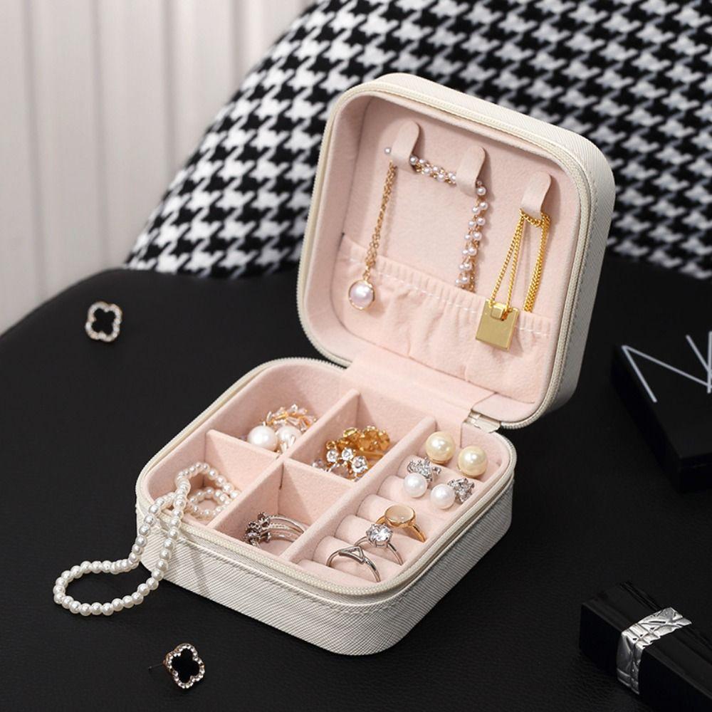 Packaging Box Velvet Jewelry Box Necklace Ring Earrings Organizer Holder Household