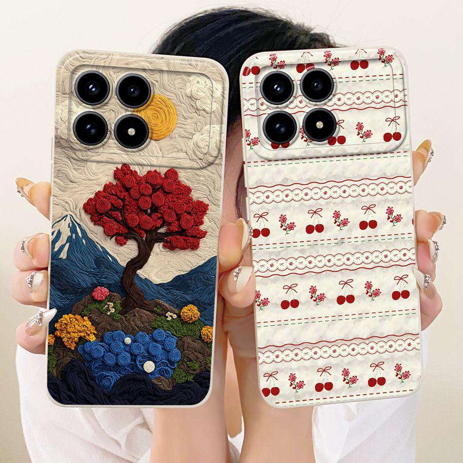 For Xiaomi Redmi K90 Cute Cat Flower Cartoon Phone Case For Redmi K 90 K90 Pro Max 5G Shockproof Soft Silicone Cases Bumpers