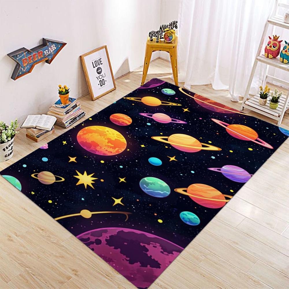 Ковер Космос Галактика Вселенная Гостиная Спальня Кухня Диван Стол Балкон Ковер Противоскользящий Моющийся Коврик Изысканные Аксессуары