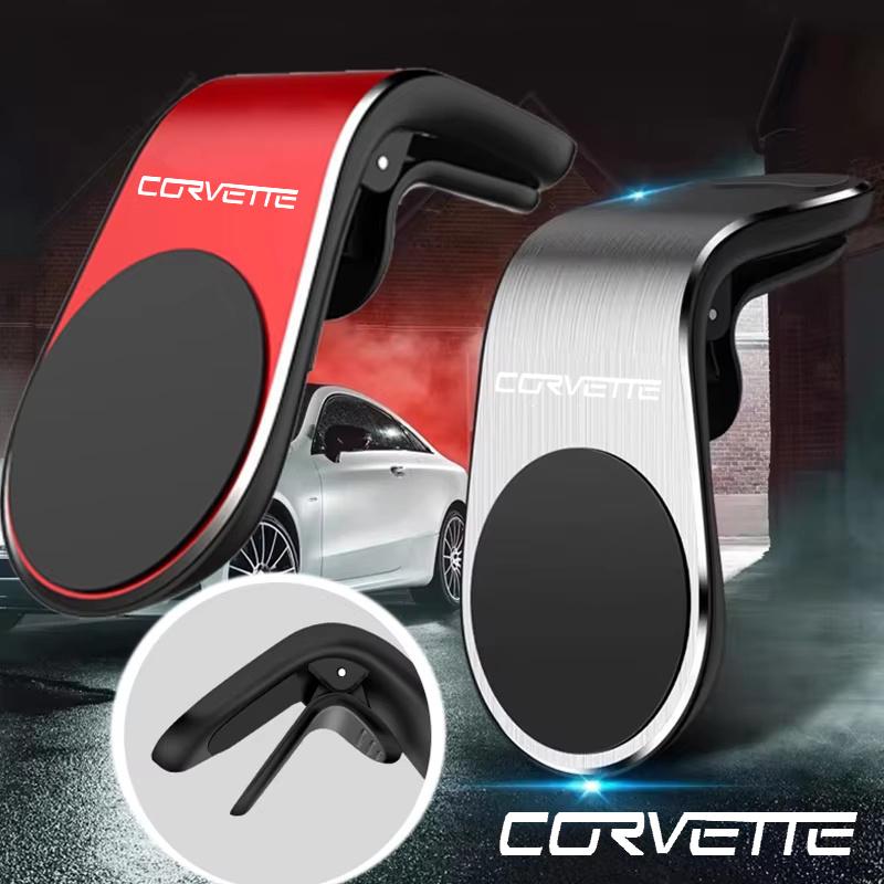 New Car Phone Holder Magnetic Car Mount For Chevrolet corvette Logo Anti Slip Phone Holder Car Magnetic L-shaped Auto Accessorry