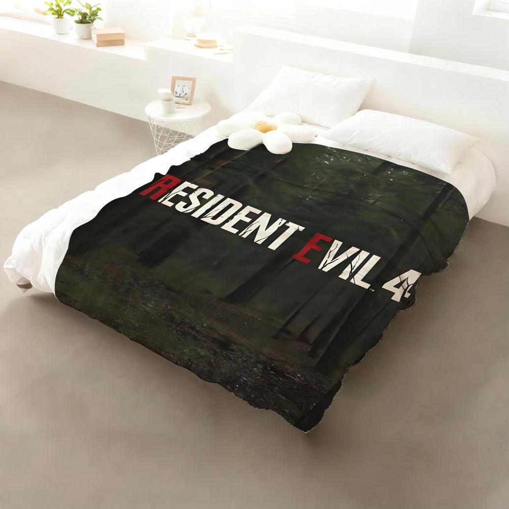 Game Resident Evil Throw Flannel Throw Blanket: Soft Kid-Friendly Warm Anti-Static All Season Washable Couch Bed Home