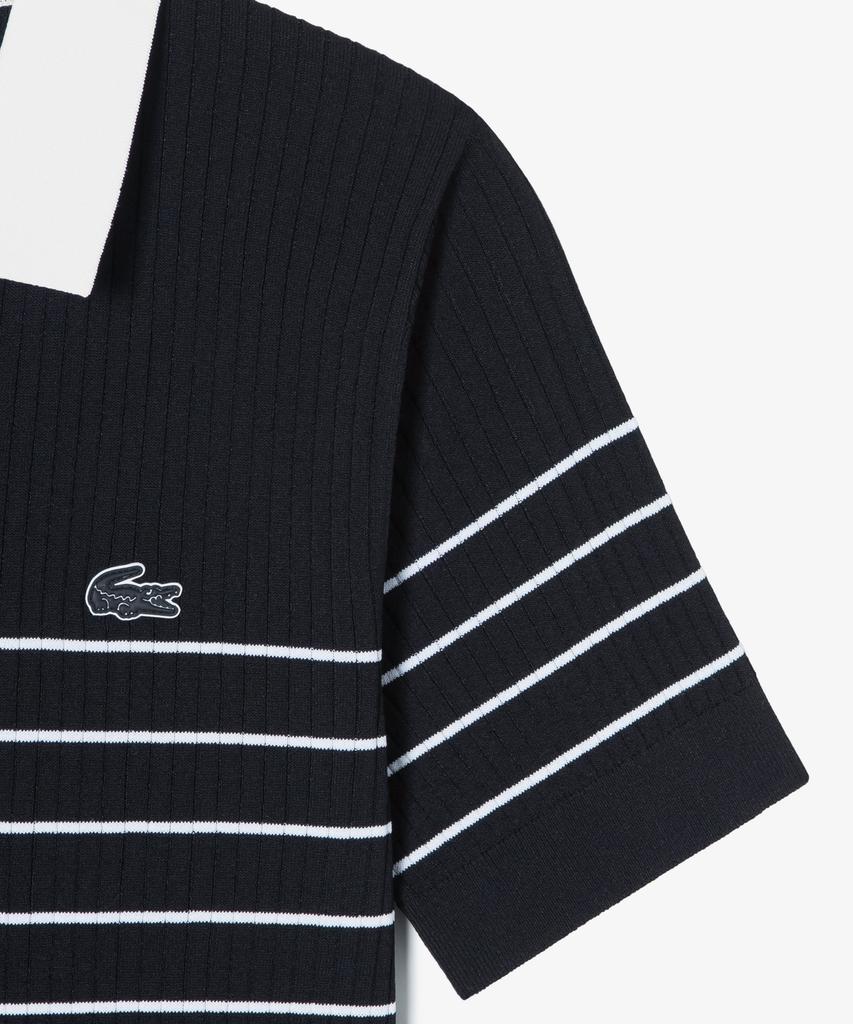LACOSTE Женский текстурированный поло-свитер в полоску Af230E-56G 031