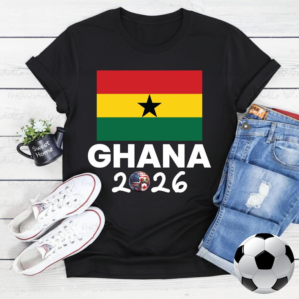 Ghana 2026 Flag TShirt Patriotic Supporter Tee Men Women Summer Fashion Crewneck Cotton Tops Soccer Part Supplies Clothing